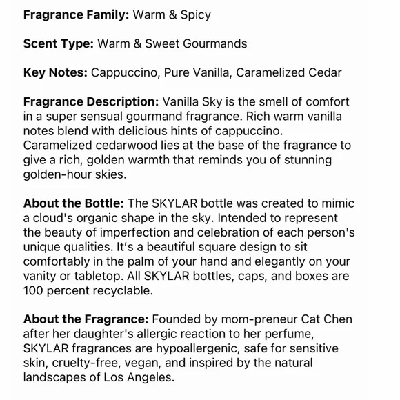 NIB Skylar Vanilla Sky Eau de Parfum travel Rollerball - Picture 6 of 8